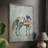 Fantastic Florals Fox, Standing Framed Print - Solid Wood-1558913907