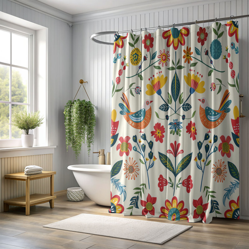 Rideau de douche Country Bloom - Premium, H 74 po x l 71 po
