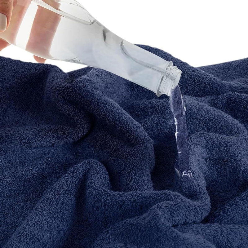 Cambridge 4 Piece  %100 Turkish Cotton Bath Towel Set, Navy