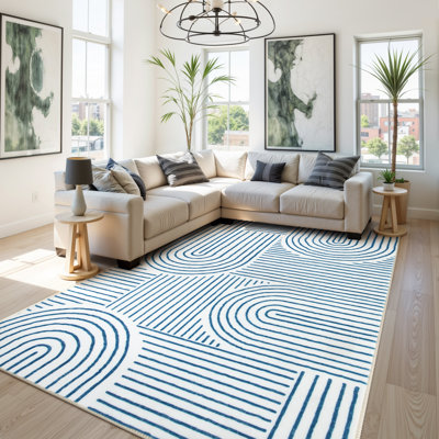  Tapis de chambre à coucher moelleux abstrait antidérapant pour salon