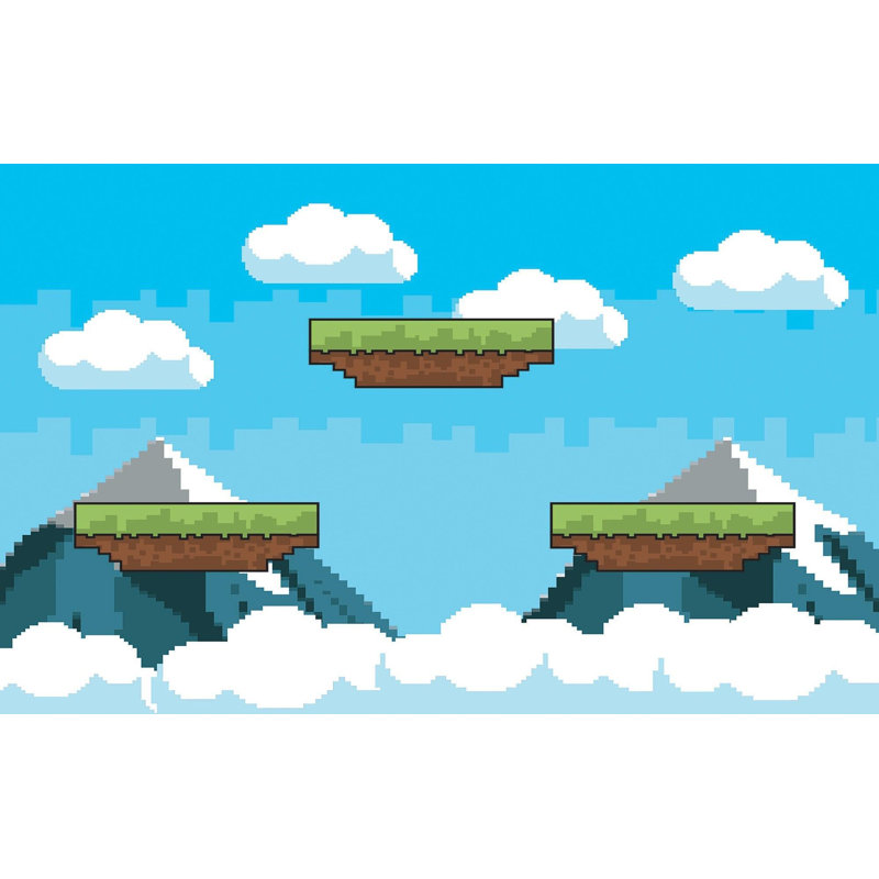 Papier peint de qualité supérieure - Pixel Mountains, L 96 po x l 120 po
