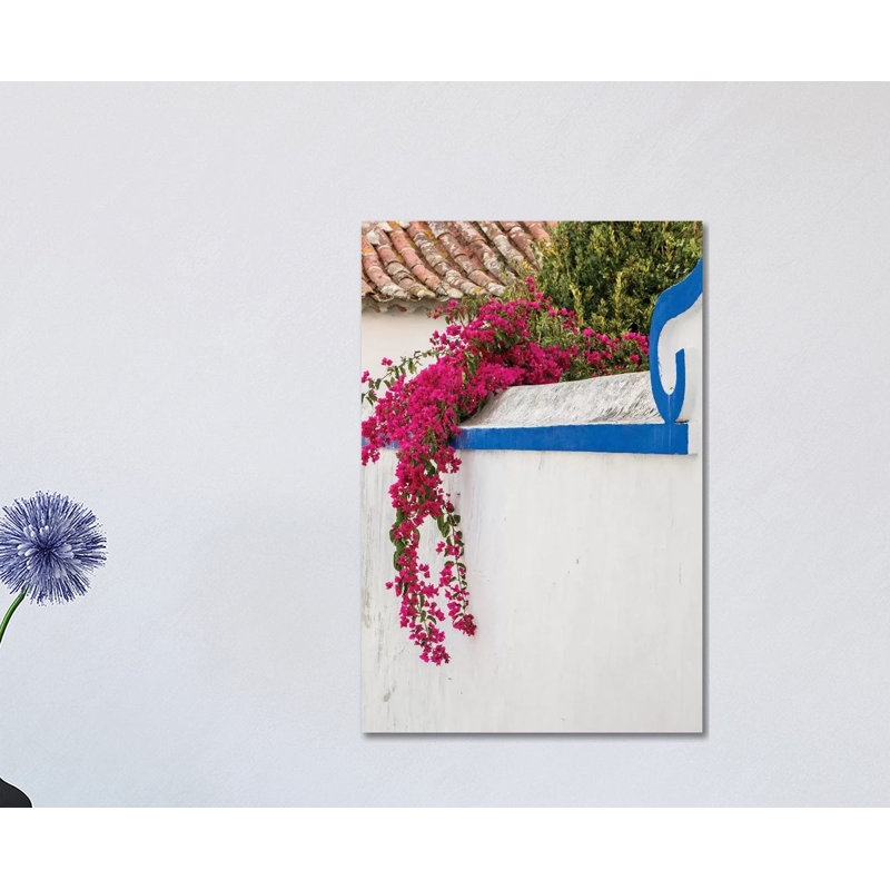 Beautiful Bougainvillea Blooming In Town IV, Portugal, Obidos, Portugal 1 Piece Wrapped Canvas Wall Art