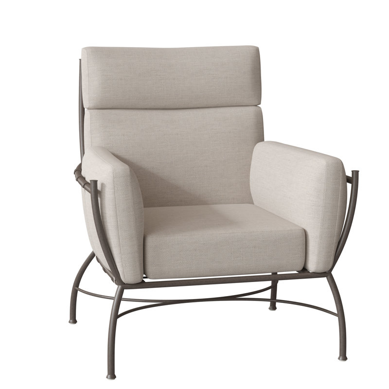 Majorca Aluminum Lounge Chair, No Welt, Snow Sunbrella® Linen