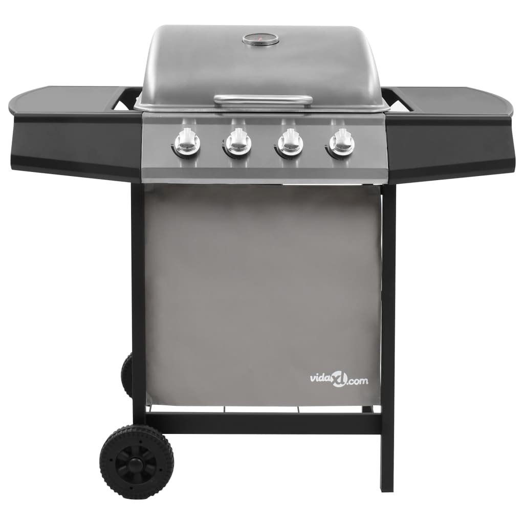 Vidaxl Gas Bbq Grill With 4 Burners Black And Silver Outdoor Barbecue Grill - Image 2