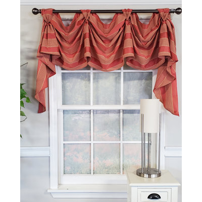 Ribbon Cotton Blend Striped Window Valance