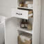 Armoire de rangement pour salle de bain mince kleankin, grande armoire de salle de bain, tour à linge avec tablette ouverte, tiroir, portes encastrées et tablettes réglables, blanc