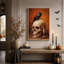Art mural sur toile d'Halloween, corbeau noir sur crâne avec bougie allumée-1559672122