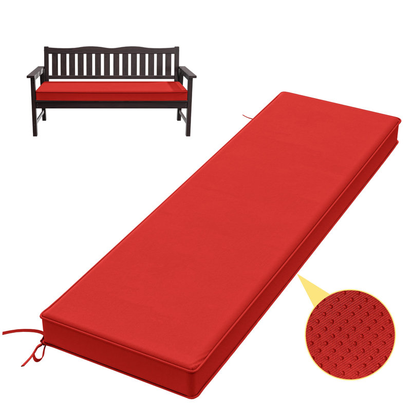 Coussin de banc antidérapant de 3 po d'épaisseur pour une utilisation intérieure et extérieure, l 60 po x P 18 po