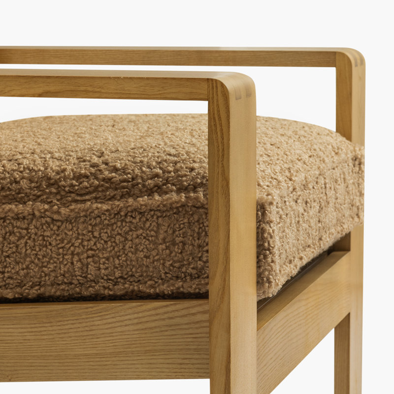 Chaises d'appoint rembourrées Nolani, Cendre / polyester peau de mouton