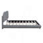 Lit plateforme tapissier grand en molleton Teddy avec tissu épais, structure solide et design élégant en forme de courbe, gris