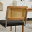 Ensemble de 2 chaises de salle à manger modernes Mid-Century, chaises d'appoint avec dossier en canne-1328141767