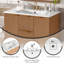 Meuble-lavabo mural simple 36 po avec comptoir en céramique, armoire en MDF, portes à fermeture en douceur et tiroirs divisés 36 po