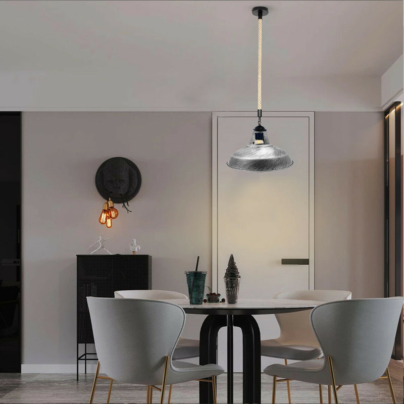 Cates 1 - Light Dome Pendant, Brushed Silver