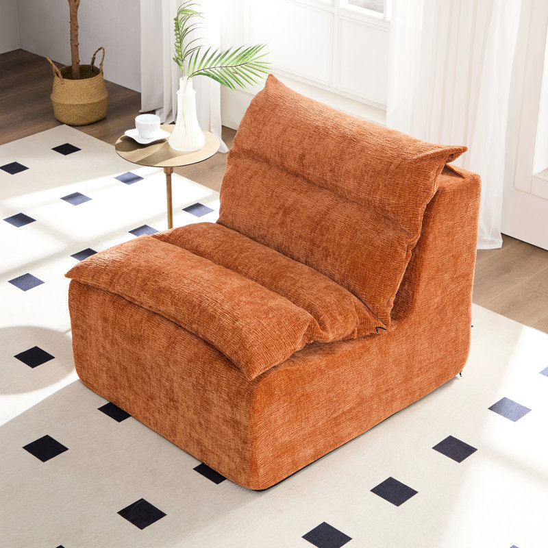 Fauteuil à billes ergonomique pivotant - confortable pour le salon, la chambre à coucher, le bureau, orange, siège simple, orange