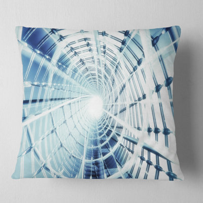 Fractale 3D réseau en spirale - coussin imprimé abstrait