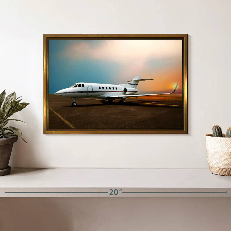 Stationnement privé en avion, Cadre flottant doré, 13 po x 9 po