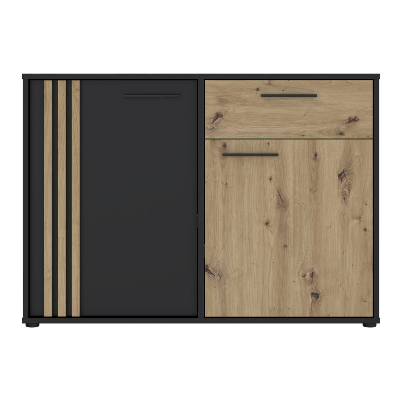 Shloak Rectangle Accent Chest, Black, Black/Beige