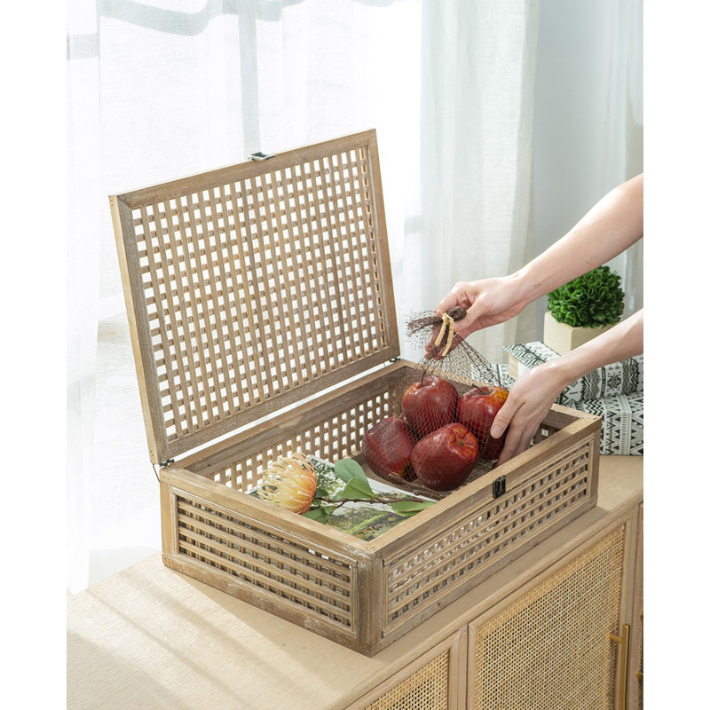 Roehl Brown Bamboo and Fir Wood Woven Box