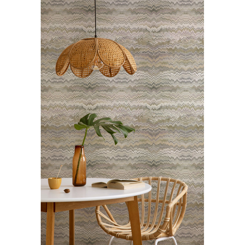Stonewashed - Wallpaper, Non-Pasted, Faux Grasscloth, Sage Taupe