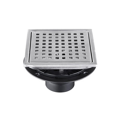 6 Inch Grid Shower Floor Drain - Stainless Steel Square Drain For Bathroom/kitchen/pool