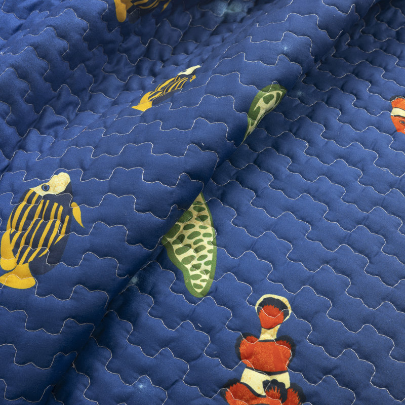 Ensemble de courtepointe réversible Lush Decor Under The Sea, Courtepointe simple + 1 taie d'oreiller standard