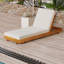 Ensemble de chaise longue en bois d'acacia massif avec coussin de salon-983199430