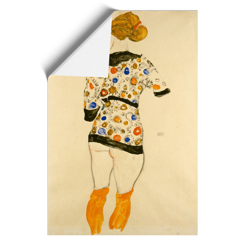 Nude Female Vol.2 by Egon Schiele - No Frame Painting, 59cm H x 42cm W x 0.1cm D