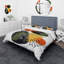 Abstrait noir et rouge à pois noirs - Ensemble de housse de couette moderne - Microfibre de polyester-66399012