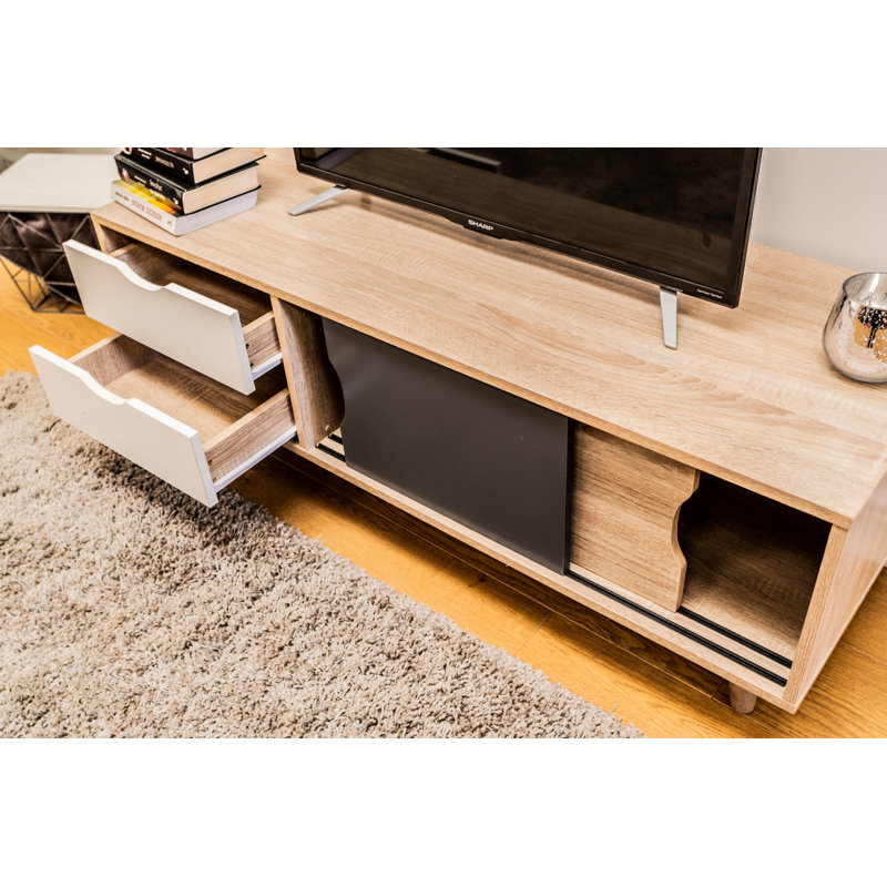 Caroline TV Stand for TVs up to 55", Sonoma Oak/White/Grey