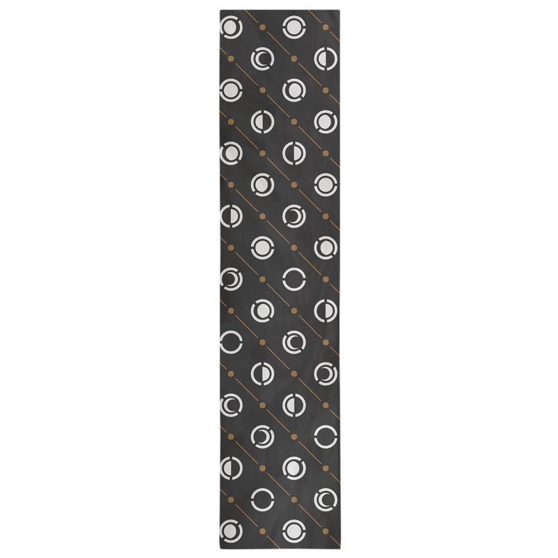 Classic Moon Phases Table Runner, 16" x 72", Black/White/Light Orange