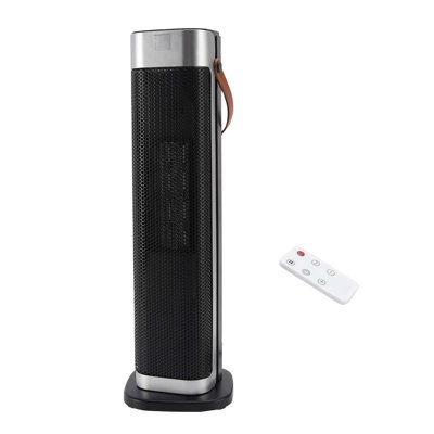 Chaufferette à oscillation 1500W avec télécommande et contrôle tactile, thermostat, minuterie 12H, protection contre la surchauffe et le basculement