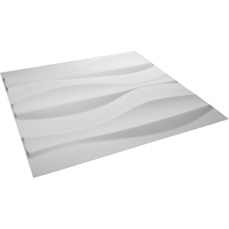 White Textured 3D PVC Decorative Wall Panels, 19.63" x 19.63", Set of 10