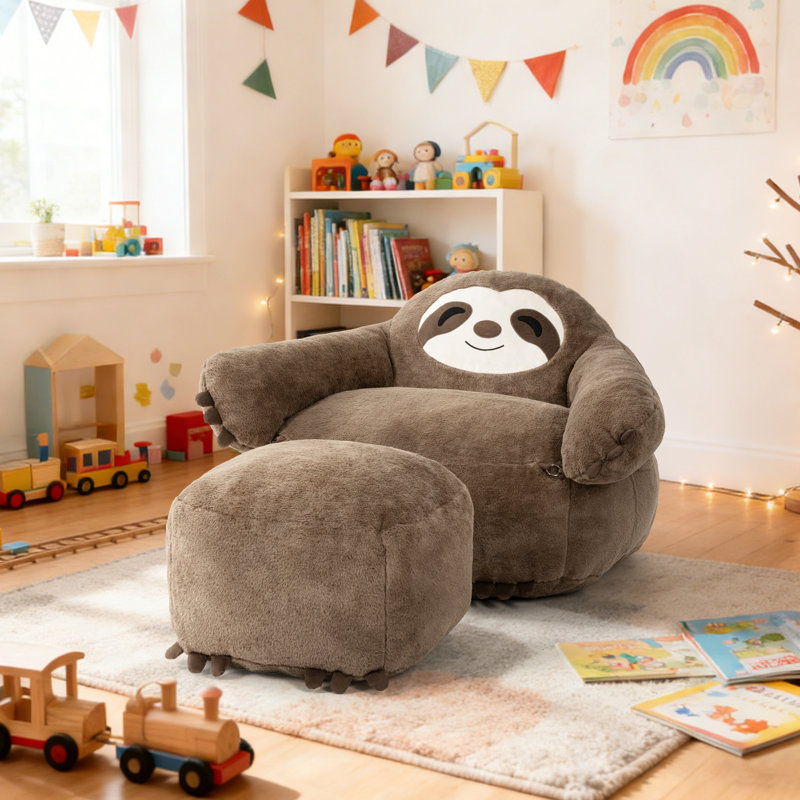 Pouf paresseux avec repose-pieds, canapé confortable en mousse pour enfants et adultes
