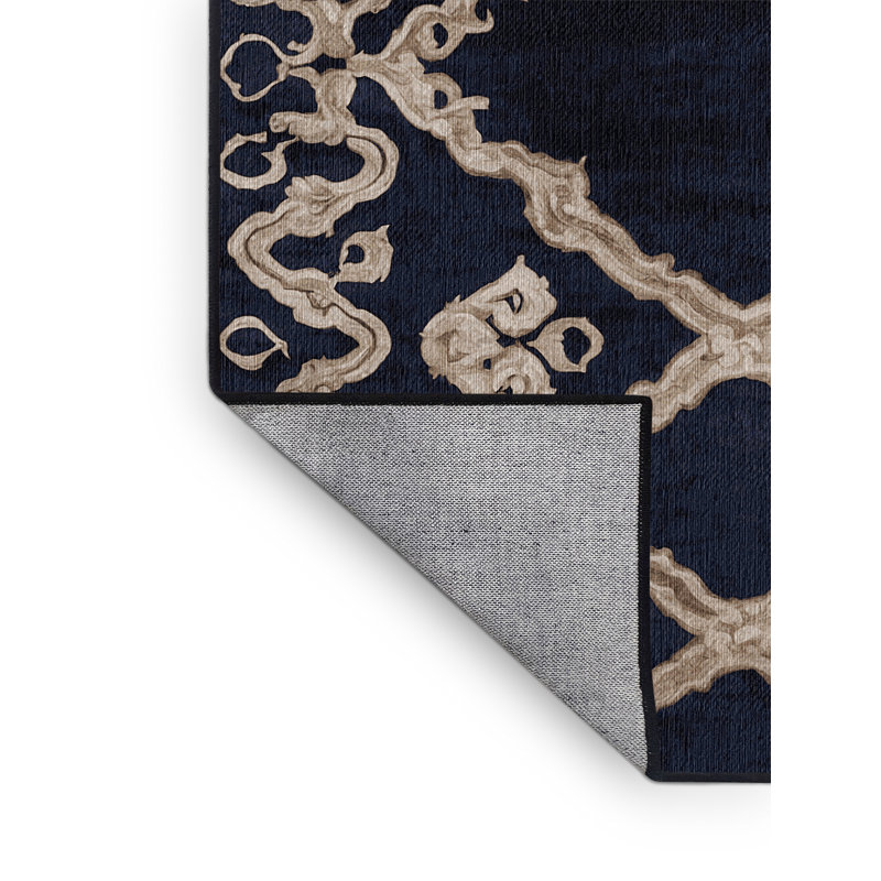 Machine Washable Gray Area Rug, Rectangle 6' x 9'