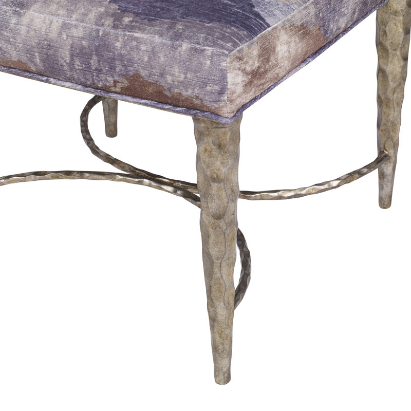 Chiseled Square Ottoman, Venice Navy 100% Polyester