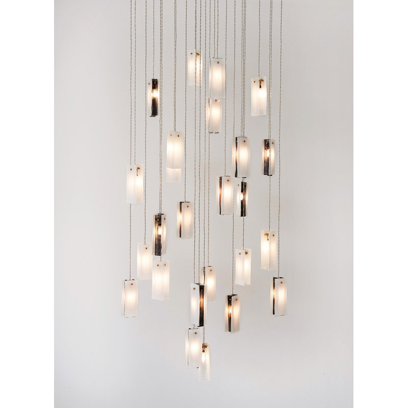 25 - Light Cluster Globe Pendant, White/Black/Clear, 19