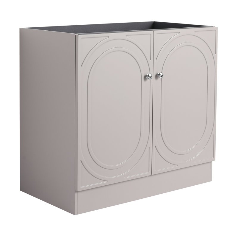 Meuble-lavabo kaki de 36 po - Mécanisme de porte à fermeture en douceur Design moderne en contreplaqué non inclus Matériau de style système d'armoire