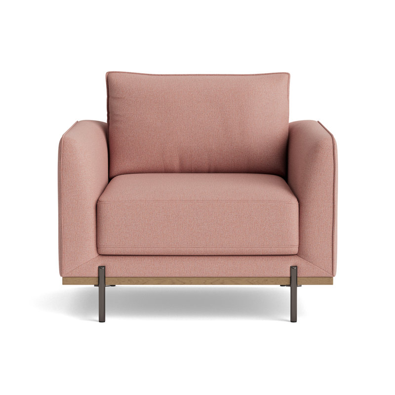 Fauteuil d'appoint en velours azur, vert olive, Velours saumon