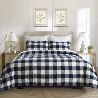 Flannel Checkered Quilt Set