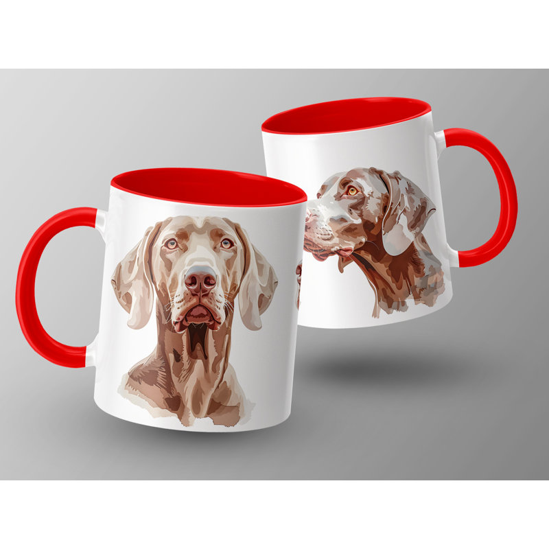 Ceramic Coffee Mug, Red, 3