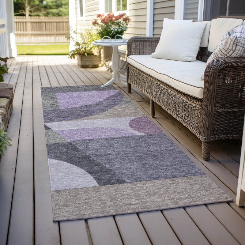 Tapis mauve intérieur / extérieur lavable à la machine Cinead ACN1667, Tapis de couloir 2 pi 3 po x 7 pi 6 po