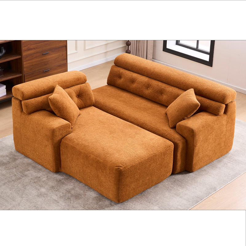 Canapé 104,5 po Chenille, Orange