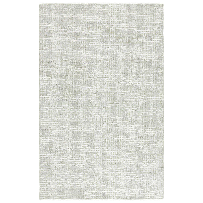 Seraiah Hand Tufted Viscose Wool Cotton With Latex Rug in Sage/Ivory, Rectangle 5' x 8'