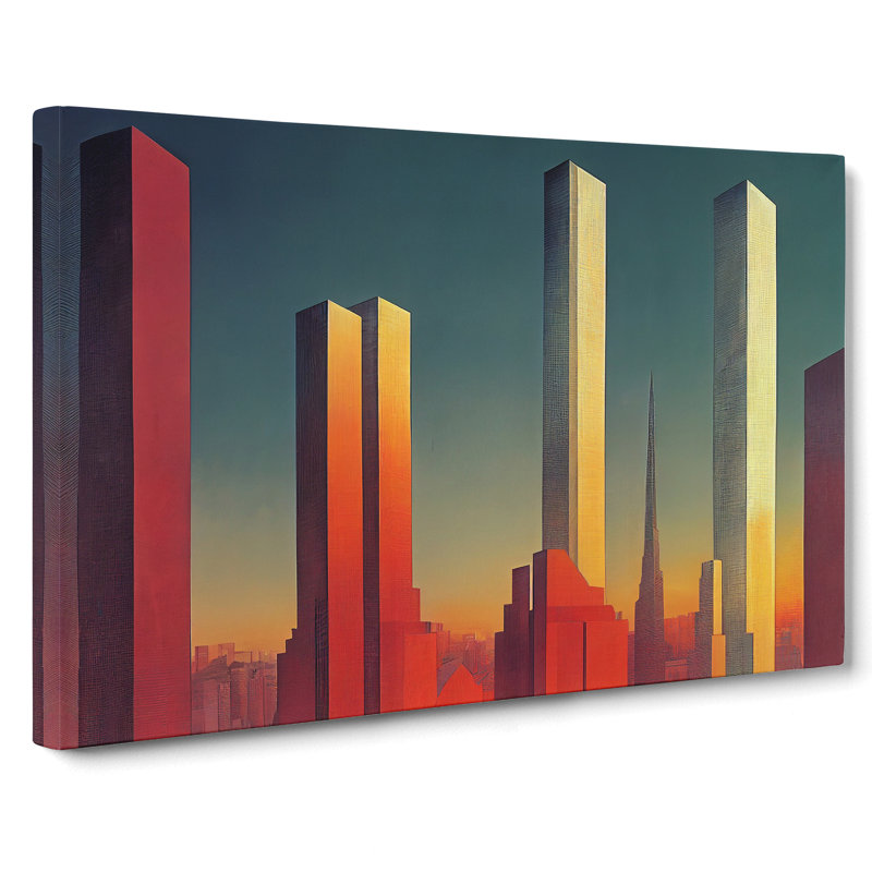Exceptional Skyscraper Skyline - Wrapped Canvas