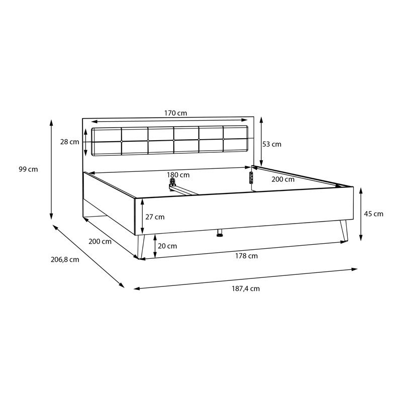 Rauchtown Bed, Super King (6'), Sage/Beige