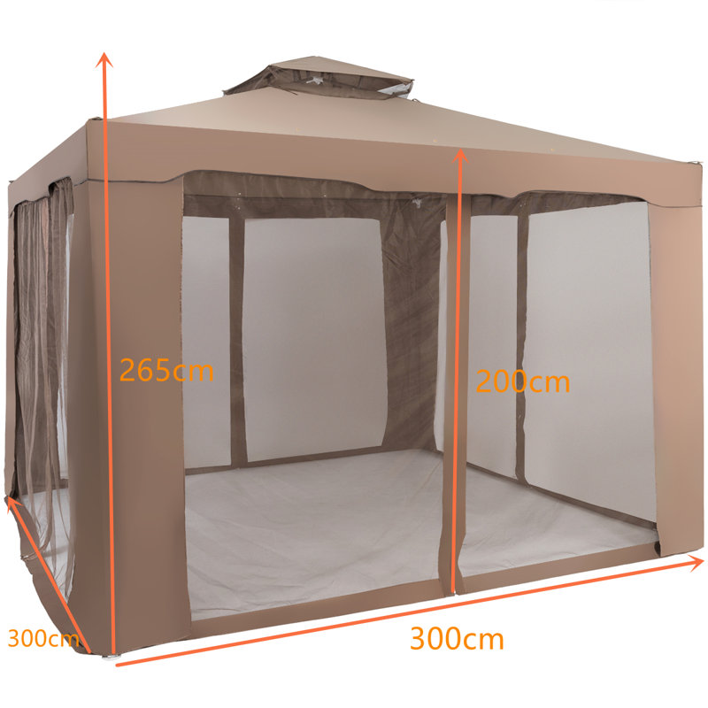 Brishon 3m x 3m Metal Patio Gazebo