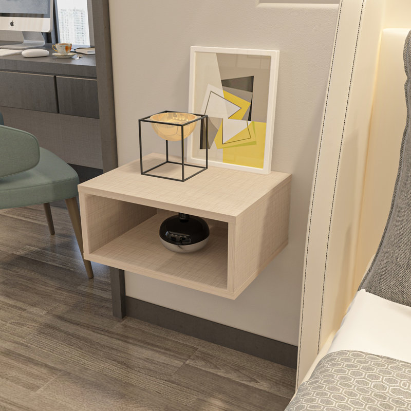 Damaree 45cm W Bedside Table, Cotton Beige