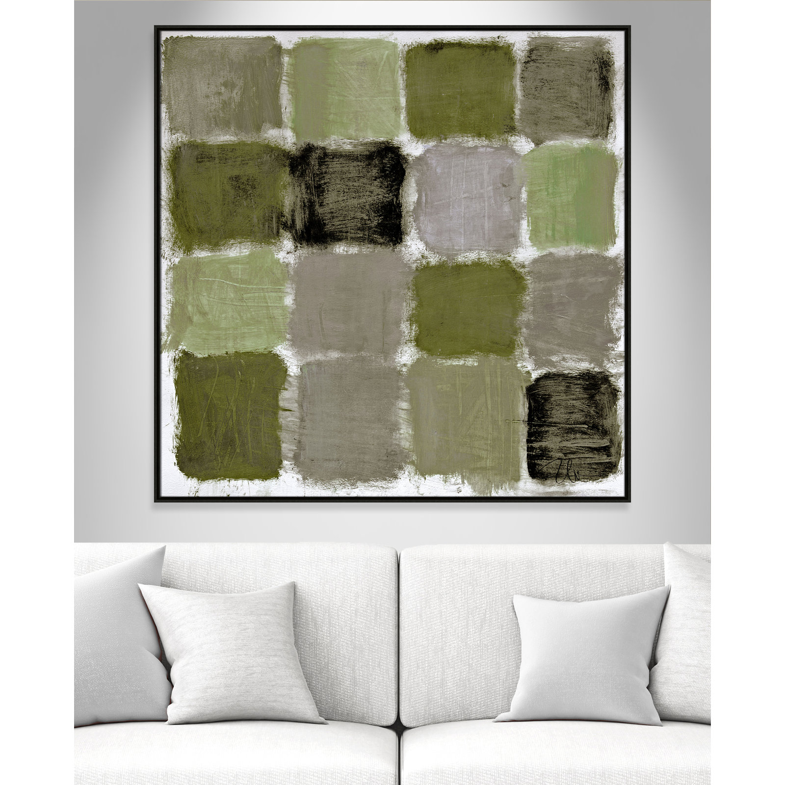 Coppola "Powder Room Green Reflections" Print, Espresso, 46.5" H x 46.5" W
