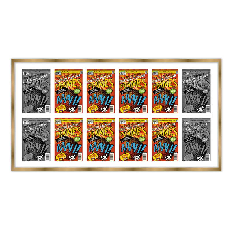 Cadre photo, Blanc / or, 7,125 po x 10,5 po