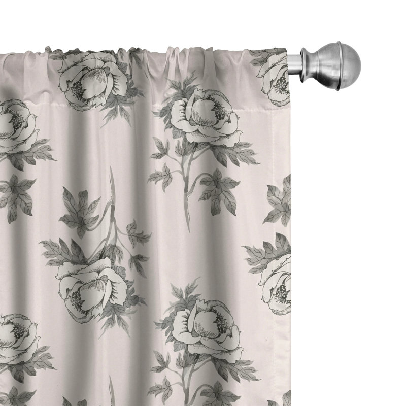 Floral Semi-Sheer Rod Pocket Curtain Panels, 28" x 84"